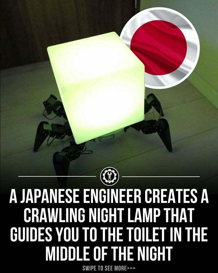 Crawling night lamp innovation by a Japanese engineer showing how everything is made with smart design features.