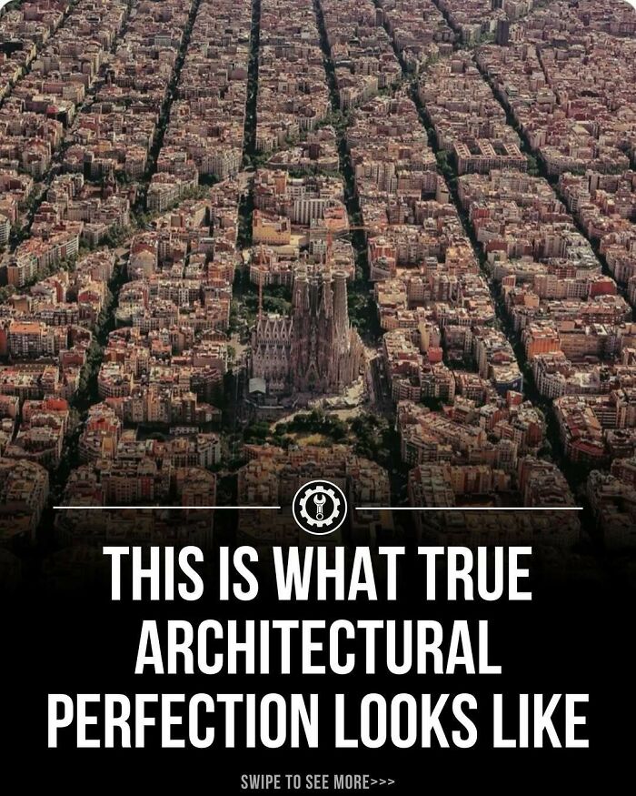 Aerial view of a city showcasing architectural perfection and how everything is made with precise urban planning.