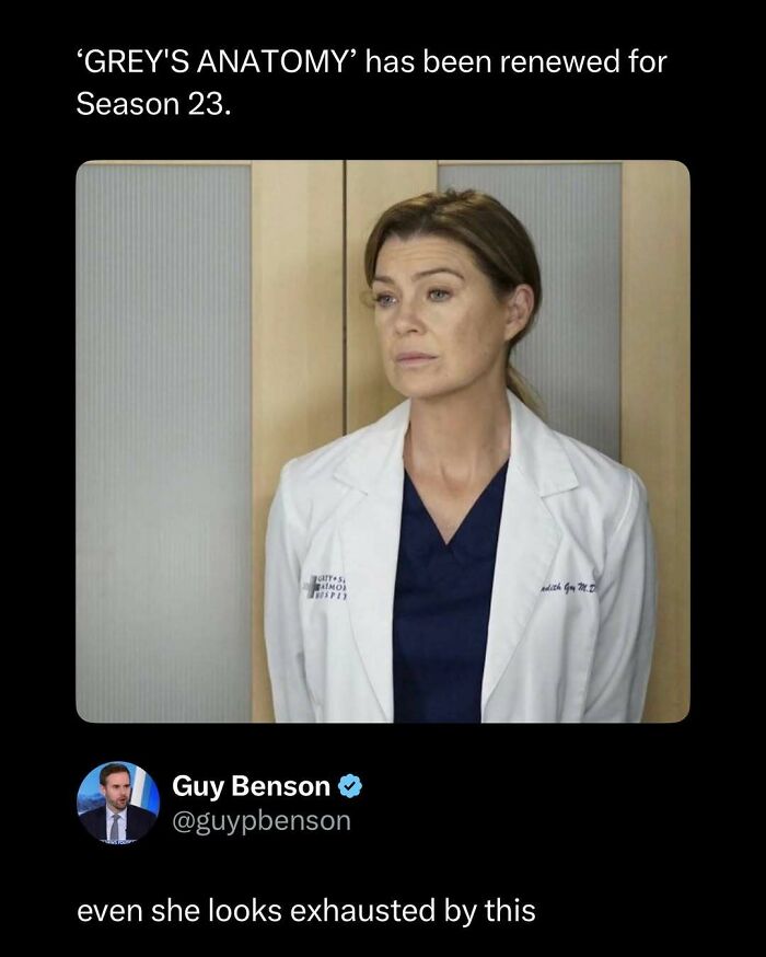 Actress in a medical uniform looking exhausted, illustrating a funny and interesting post to brighten your day.