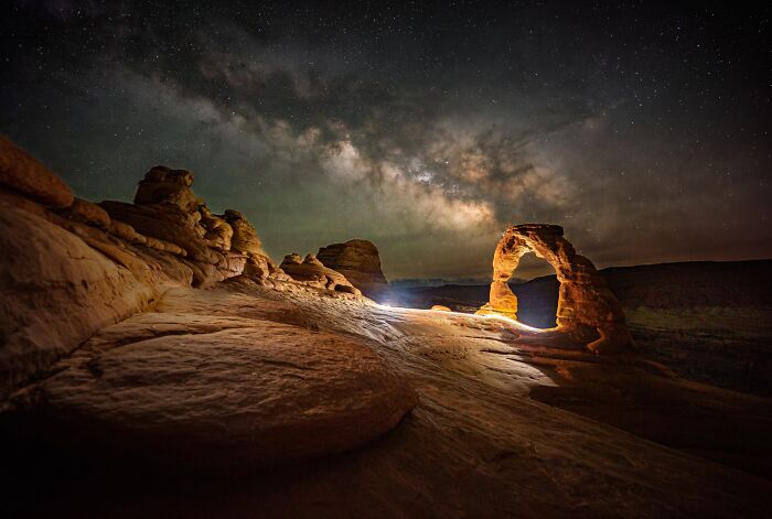 Night World, Finalist: Delicate Arch And Milky Way By Harald Weinkum
