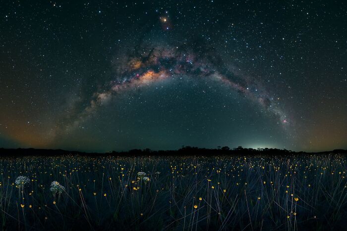 Night World, Finalist: Golden Drops Beneath The Milky Way By Marcio Cabral