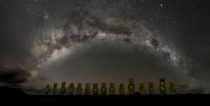 Night World, Finalist: Milky Way Over Tongariki By John Edwards