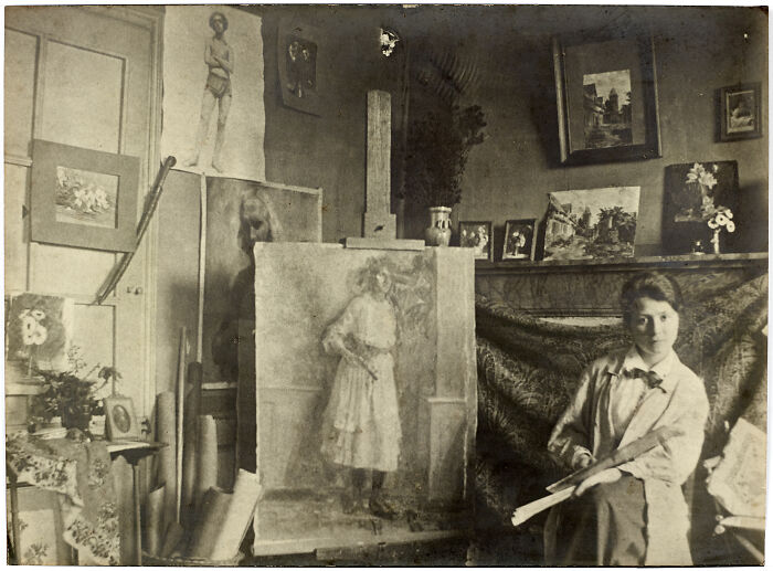 Vintage photo of an artist in a studio with rare and interesting photos from a time we will never experience.