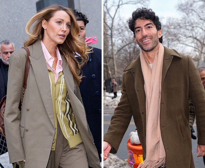 Blake Lively and Justin Baldoni pictured separately outdoors as many react explosively to lawsuit dismissal news