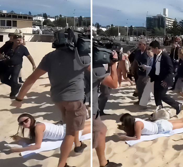 Meghan Markle e Príncipe Harry ofuscados durante visita à praia de Bondi depois 
