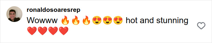 Comente na postagem nas redes sociais elogiando a atleta mais sexy do mundo, Alica Schmidt, como gostosa e deslumbrante com emojis de fogo e coração. Comente na postagem nas redes sociais elogiando a atleta mais sexy do mundo, Alica Schmidt, como gostosa e deslumbrante com emojis de fogo e coração.