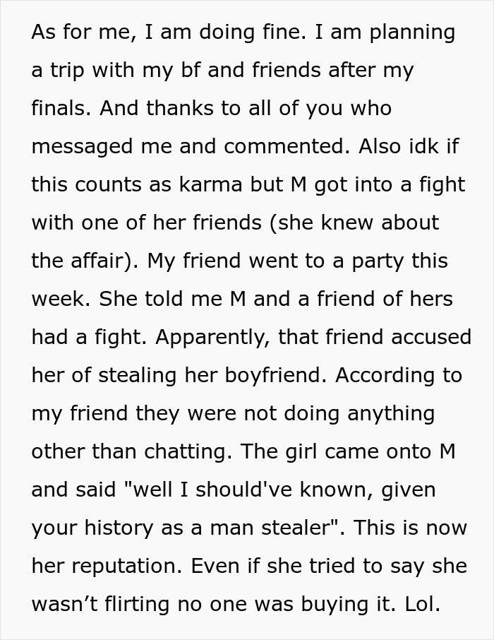 Text discussing a mom encouraging her daughter not to ruin friendship over a stupid boy after a best friend's betrayal.