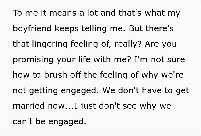 Guy Says "No Degree, No Ring," Annoyed GF Just Wants The Promise That Their Relationship Is Solid