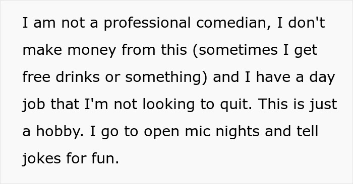 Text about a woman using comedy to cope with ex-BF&rsquo;s trauma, facing stalking when he tries to stop her.