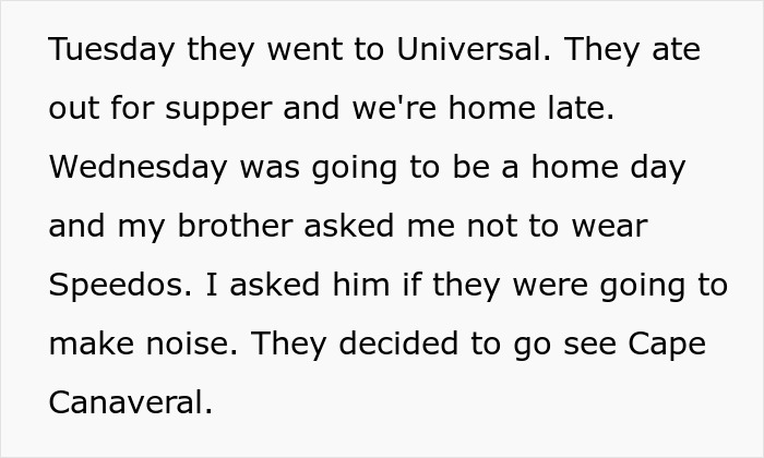 Text conversation about family plans and discomfort at home when they refuse to leave, focusing on making family uncomfortable.