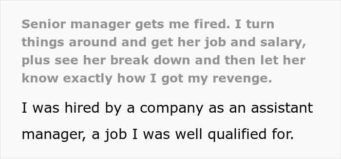 Fired Employee Finds Manager’s Dark Secret, Takes Over Her Job: "Tears Flowing, Begging" Fired Employee Finds Manager’s Dark Secret, Takes Over Her Job: "Tears Flowing, Begging"