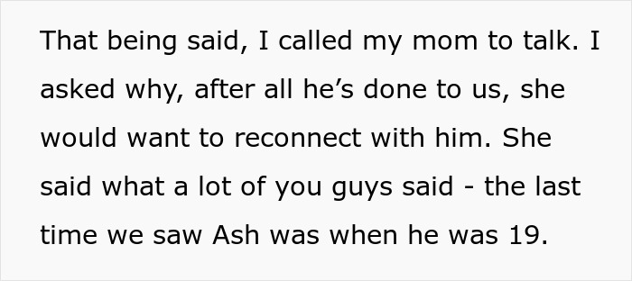 Man Refuses To Let His Estranged Brother Back Into His Life, Their Mom Tries To Force A Reunion