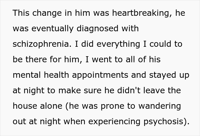 Text excerpt discussing a pregnant woman&rsquo;s experience dealing with unstable family members and mental health challenges.
