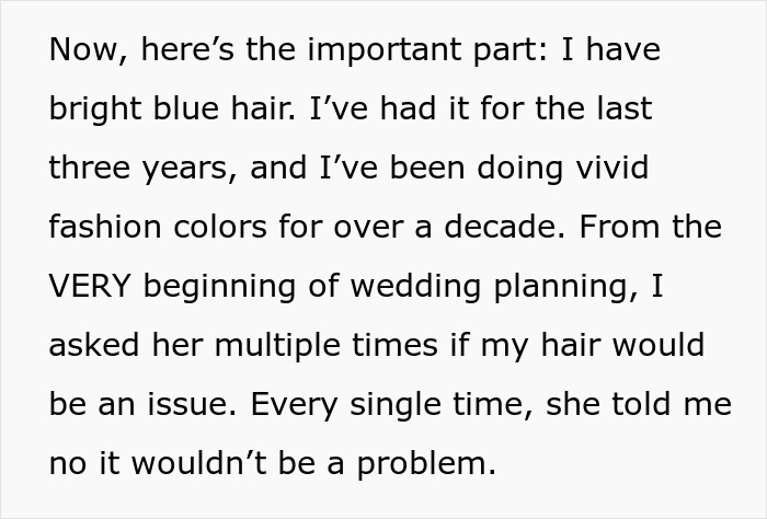 Man Of Honor Told To Change His Blue Hair For Wedding, Bride Uncovers Mom's Meddling Just In Time Man Of Honor Told To Change His Blue Hair For Wedding, Bride Uncovers Mom's Meddling Just In Time