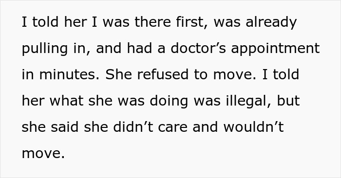 Homem falta à consulta médica após briga com uma senhora idosa por causa de uma vaga de estacionamento envolvendo a polícia.
