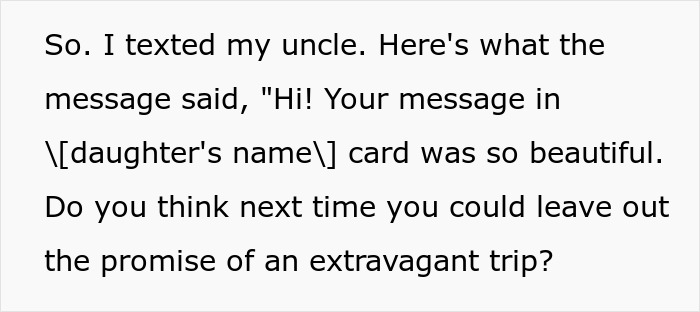 “I Remember How Disappointing It Was”: Woman Confronts Uncle For Gifting Kids “Pictures” Of Trips Instead Of Reality
