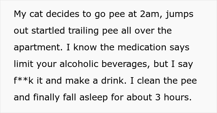 Text describing a woman bringing home a cute senior cat and unexpectedly dealing with matching tapeworms and costly consequences.