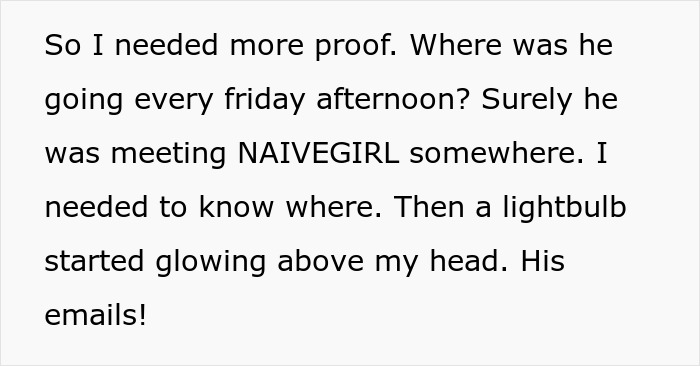 Text detailing proof of a horrible boss's actions, leading to a perfect revenge plan.