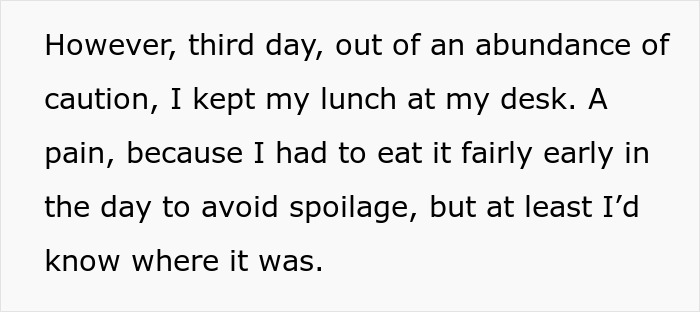HR Refuses To Get Involved With Lunch Thief Issue Until Man Cleverly Uses HR Person's Food As Bait