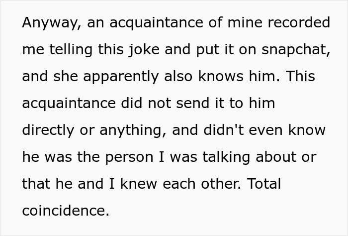 Text excerpt about a lady using comedy to cope with trauma while her ex-boyfriend stalks her after finding out.