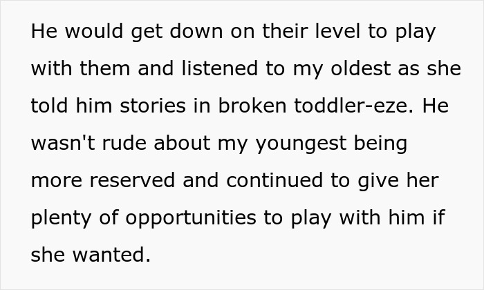 Text excerpt describing a woman sharing a crazy story about her mom, resembling a dramatic soap opera narrative.