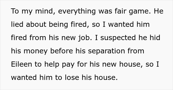 Text from the revenge story about the man who dumps his wife to marry his mistress, highlighting the friend's actions.