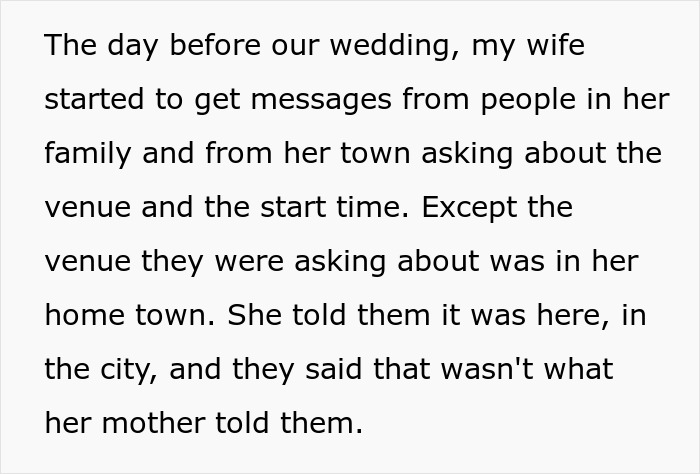 Text excerpt showing a toxic MIL refusing to leave and claiming son-in-law owes her housing for life.
