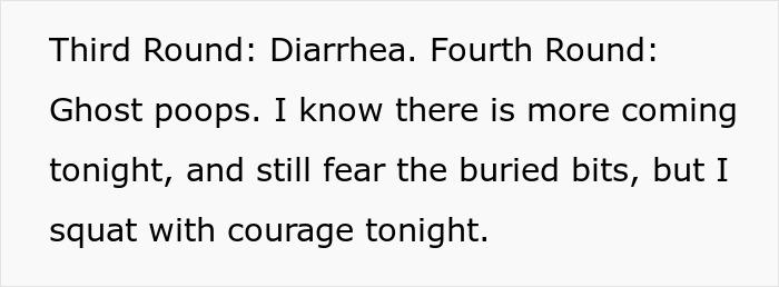 Text about diarrhea and ghost poops showing a woman&rsquo;s experience with tapeworms after bringing home a senior cat.