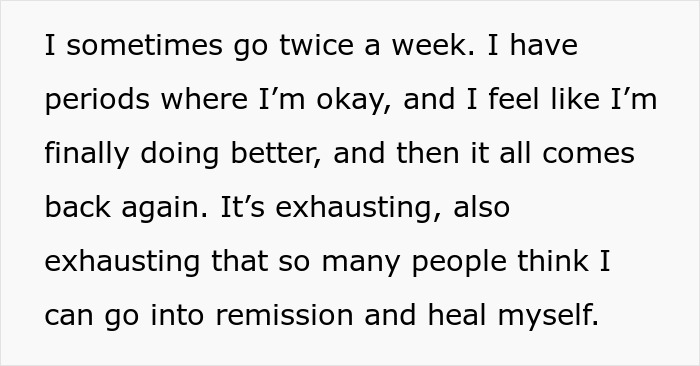 Text excerpt about exhaustion and healing, illustrating emotional struggle related to ending relationship over one cent.
