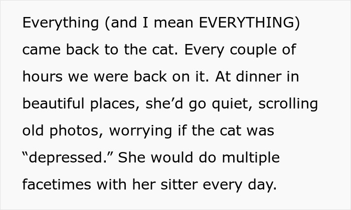 Text about a crazy cat lady obsessing over her cat, choosing her pet over romance and relationships.