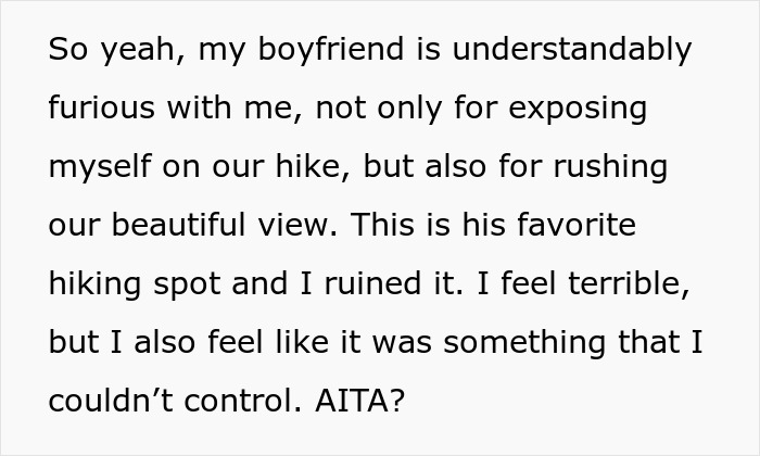 Woman Has A Bathroom Emergency On Hike, Boyfriend&rsquo;s Reaction To It Ends Their Relationship