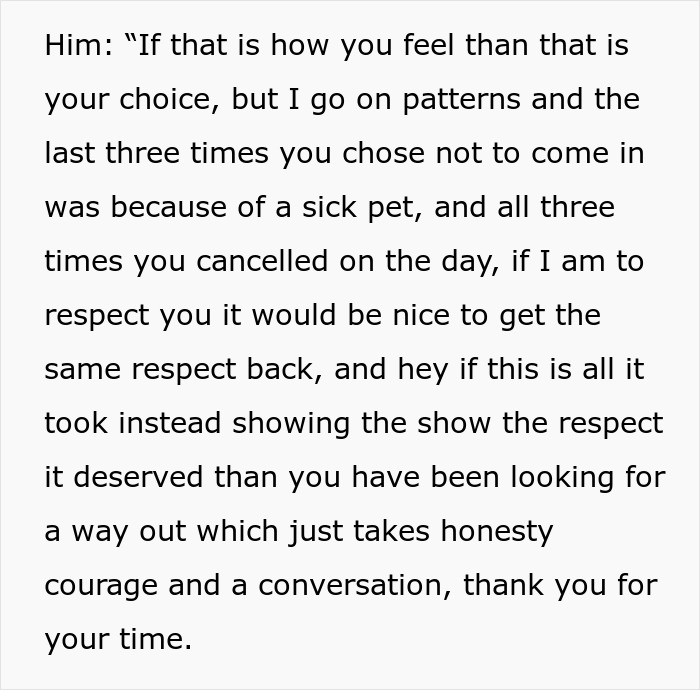 "Life Still Carries On": Mental Health Worker Refuses To Give Day Off To Man Putting Down Sick Pet
