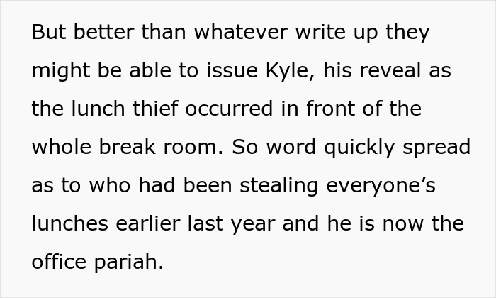 HR Refuses To Get Involved With Lunch Thief Issue Until Man Cleverly Uses HR Person's Food As Bait