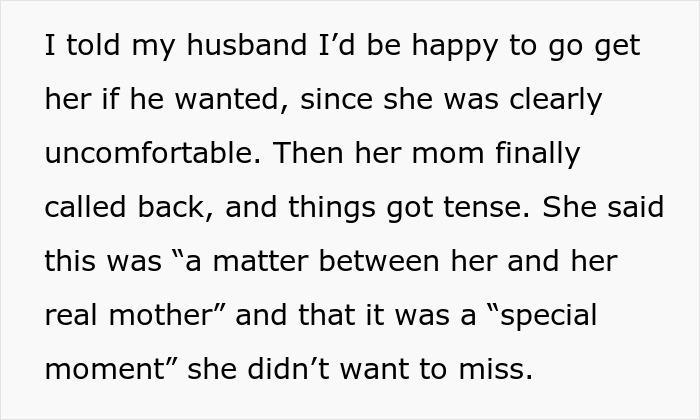 Text overlay about a cruel mom and concerned stepmom, highlighting the period tough it out issue.