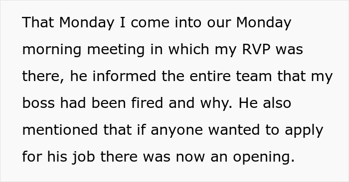 Homem passa de demitido a promovido em questão de semanas depois que chefe corrupto tenta se livrar dele