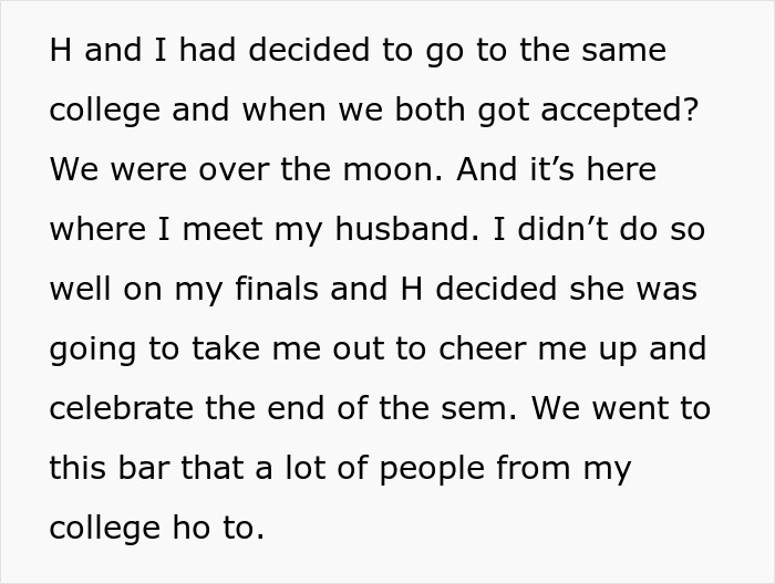 Screenshot of text describing a woman discovering her husband and best friend's affair details.