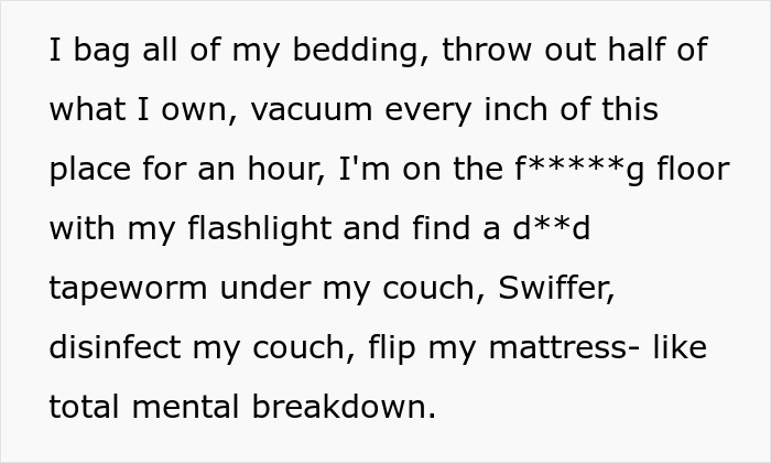 Woman cleaning and disinfecting home after discovering tapeworms from senior cat, facing expensive regret and stress.