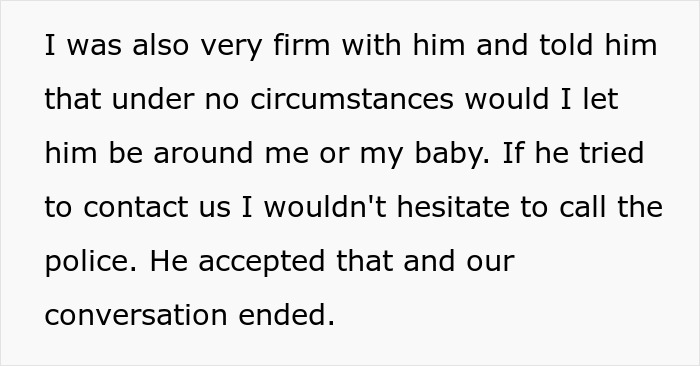 Text about pregnant woman firmly cutting off unstable ex from contact, highlighting scary truth revealed by SIL feeding info.