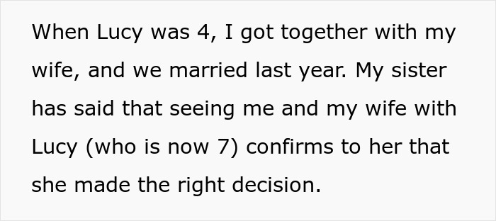 Text excerpt from a story about a woman making her sister adopt her kid and conflicts over having more children.