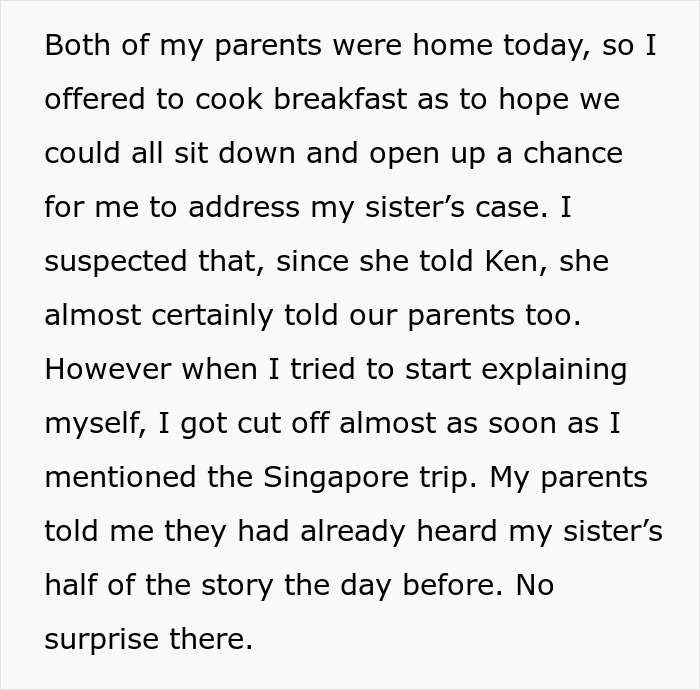 Text excerpt discussing a woman accused of sleeping with her sister&rsquo;s fianc&eacute; and family refusing to change their view.