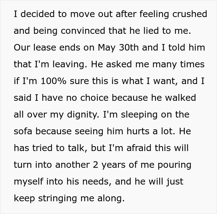 Guy Promises Engagement To Get GF To Move In, Spends Two Years Dodging The Topic Until She's Done