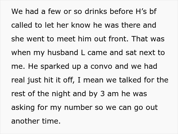 Text detailing the start of an affair, where a woman discovers her husband's deception, leading to disturbing details.