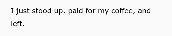 Text snippet showing a woman&rsquo;s message about leaving after paying for coffee to remind friend to show appreciation.