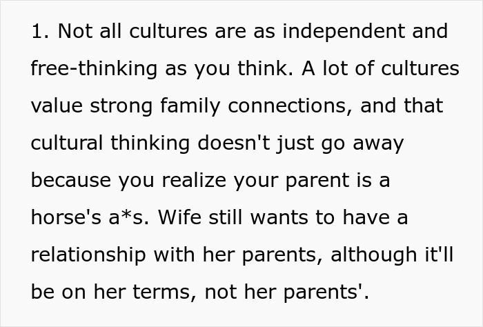 Text about a toxic MIL visiting daughter's home, refusing to leave, and demanding lifelong housing from son-in-law.