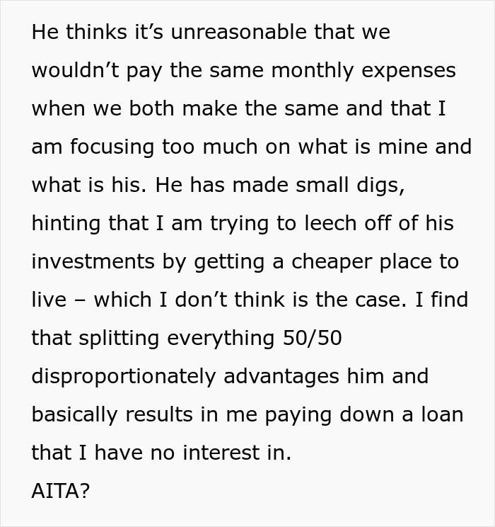 Mulher chamada de sanguessuga quando se recusou a dividir a hipoteca de BF em 50/50 se ela não estiver na escritura