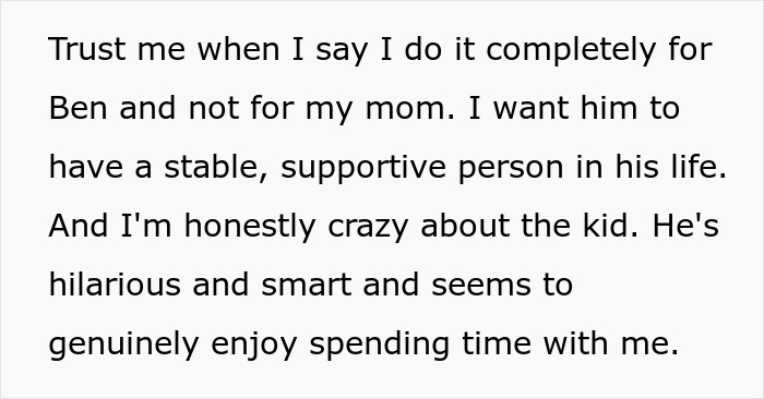 A screenshot of text on a light background, discussing why a sister lets her scared 9YO bro sleep in her bed.