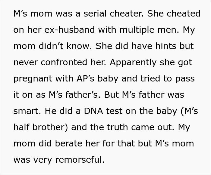 Text excerpt about a mom's betrayal revealing a friendship crisis after a BFF's disgusting betrayal and a stupid boy.