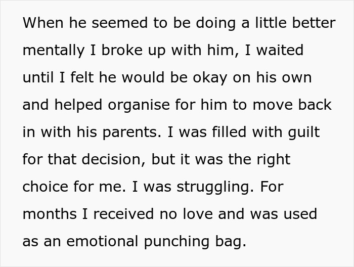 Text excerpt about a pregnant woman cutting off contact as her SIL keeps feeding info to her unstable ex.