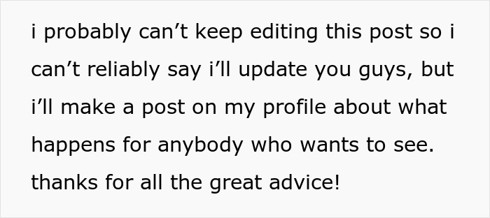 A text post from someone who uses a feeding tube, mentioning they can't update directly but will post on their profile.