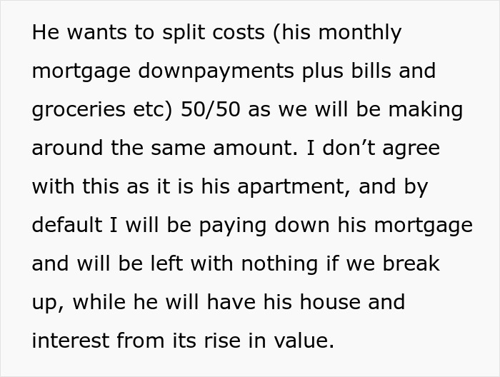 Mulher chamada de sanguessuga quando se recusou a dividir a hipoteca de BF em 50/50 se ela não estiver na escritura